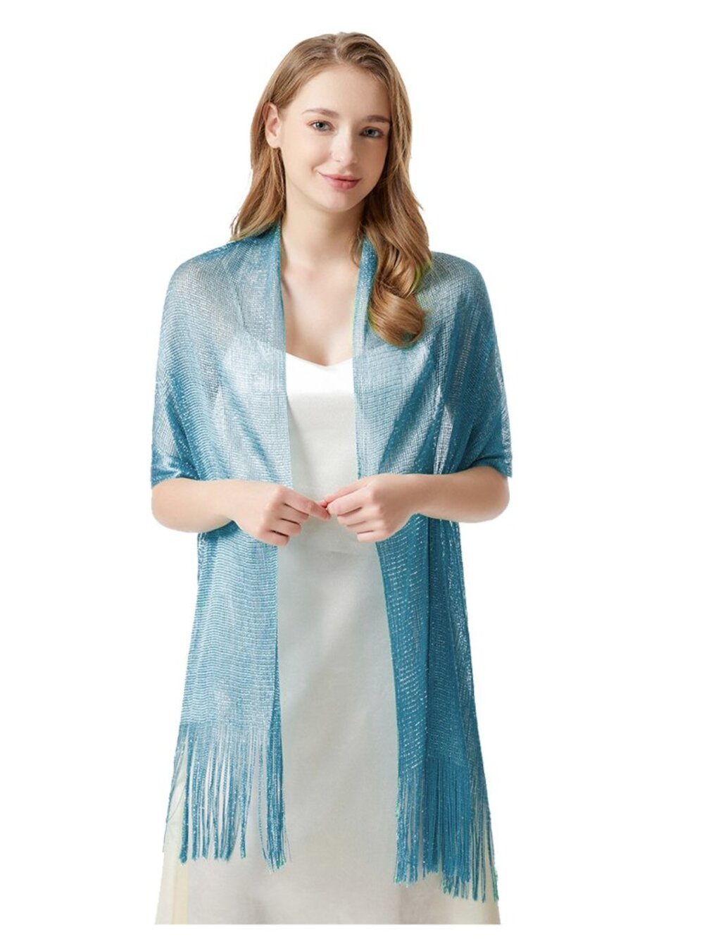 Light Blue Shimmer and Shine Scarf Shawl Wrap NWT